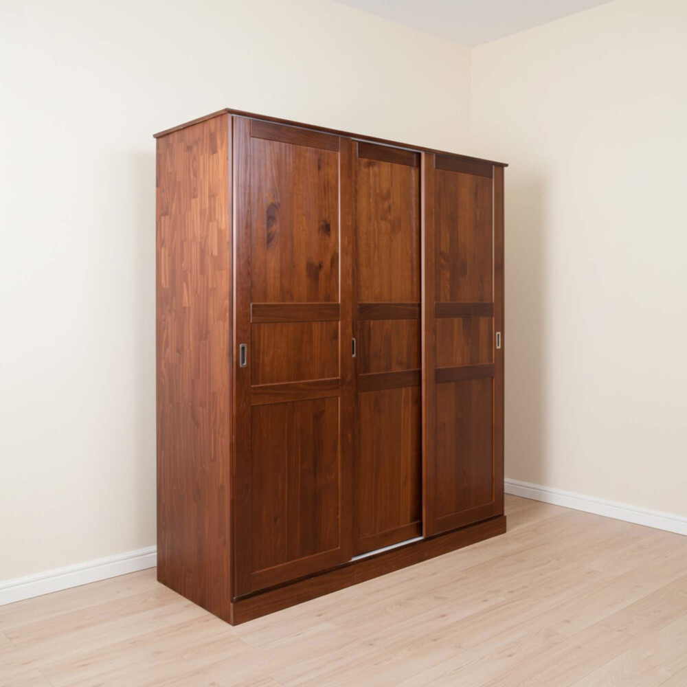 PLACARD CORREDIZO 3 PUERTAS MADERA MARRON AGATA