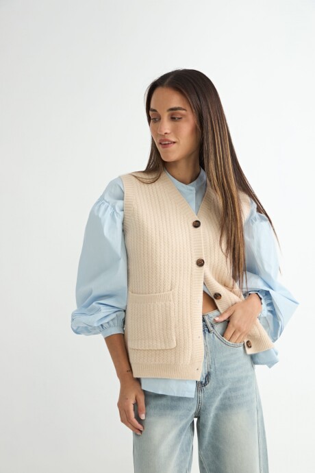 CHALECO LONGAN BEIGE
