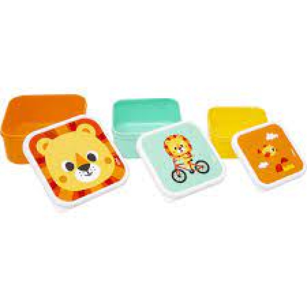 Set x3 tupper animales BUBA leon bubazoo