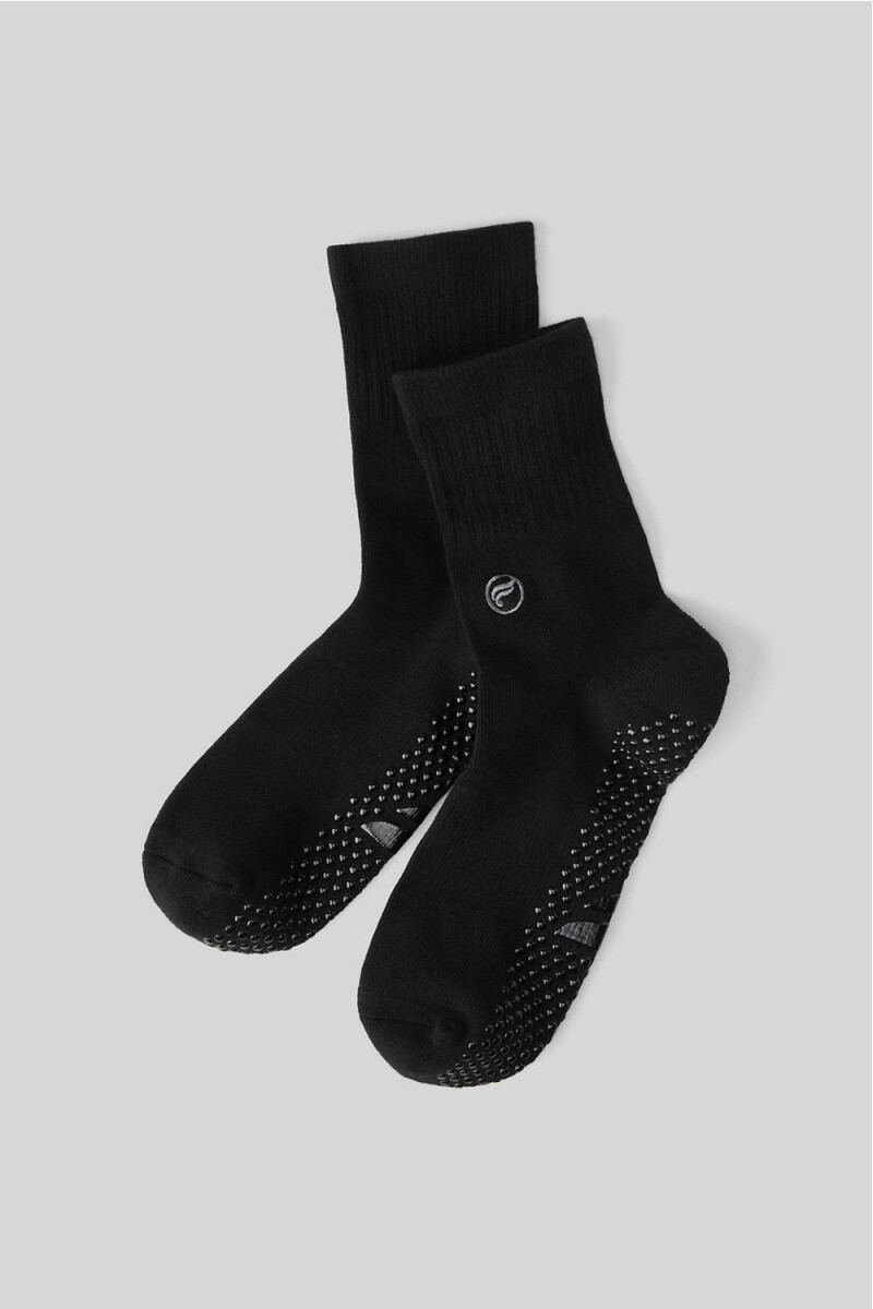 Medias The Powerhouse Quarter Crew Grip Sock Hombre - Black 