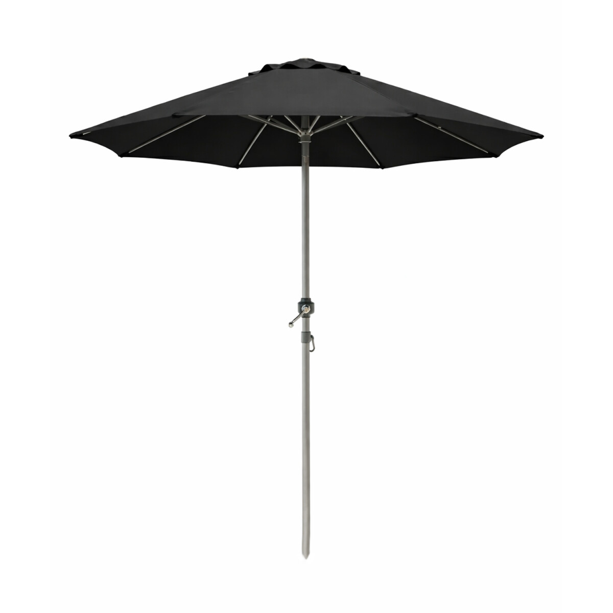 Sombrilla Jardín 2,10m Con Manivela Exterior Resistente - Negro 