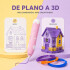 Lapicera 3D Infantil Recargable con Filamentos Rosa