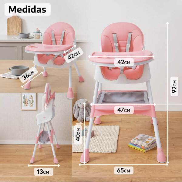 Silla De Bebe Para Comer Plegable Asiento 2 En 1 Arnes Cinturon Seguridad 3 Puntos Imback Color Rosa Silla De Bebe Para Comer Plegable Asiento 2 En 1 Arnes Cinturon Seguridad 3 Puntos Imback Color Rosa