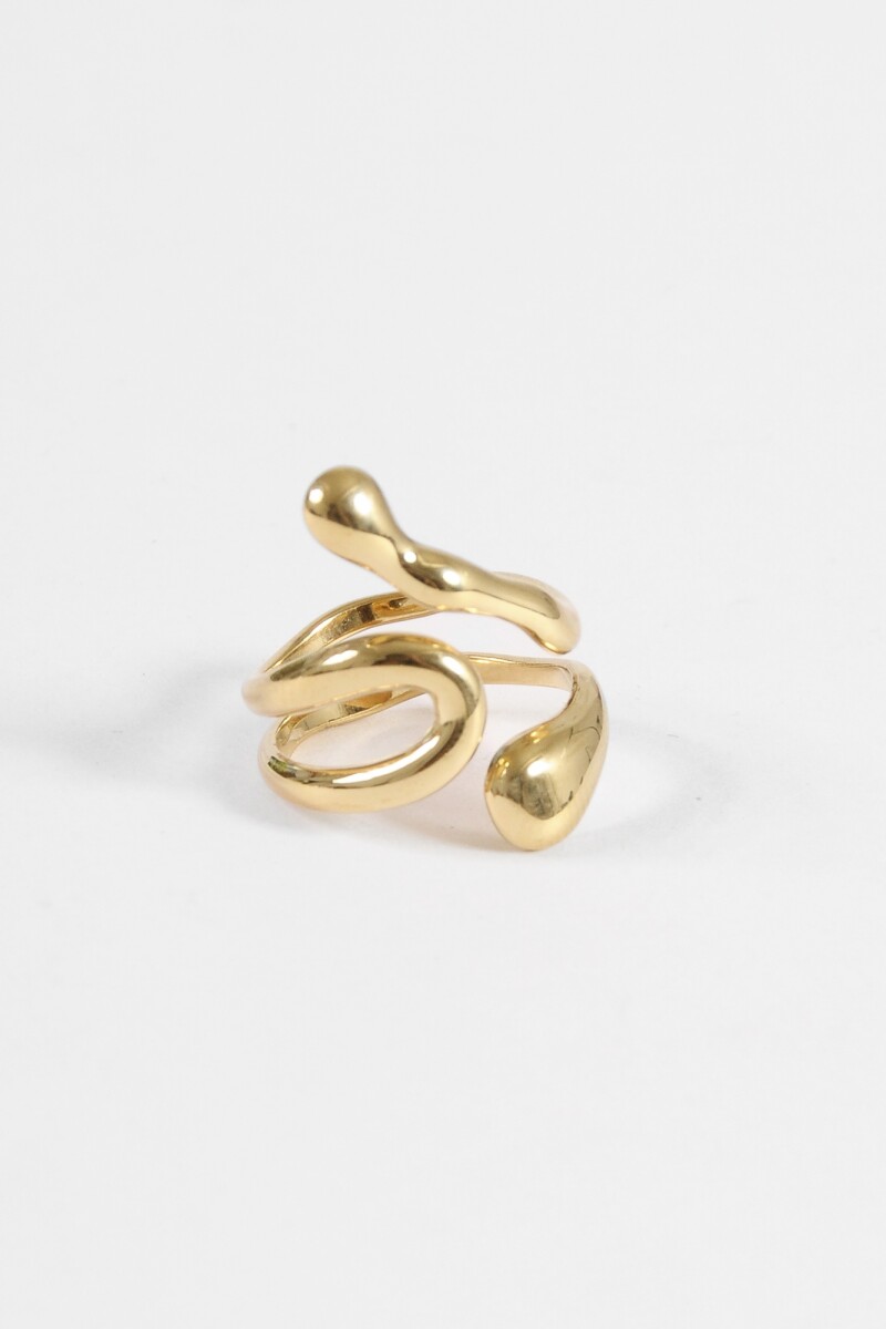 Anillo acero gotic dorado