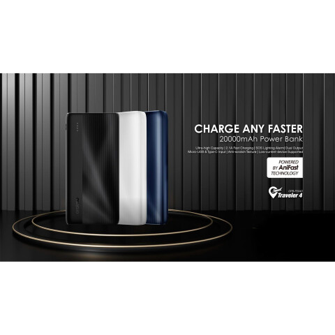 Power Bank Oraimo Traveler 4 Led 20000MHA Blanco Power Bank Oraimo Traveler 4 Led 20000MHA Blanco