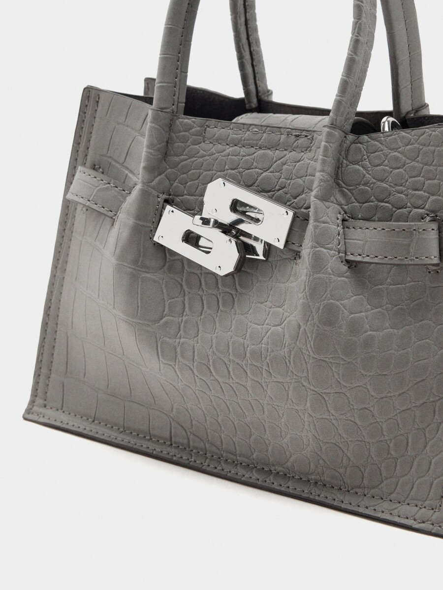 Bolso Tote Estampado Animal gris