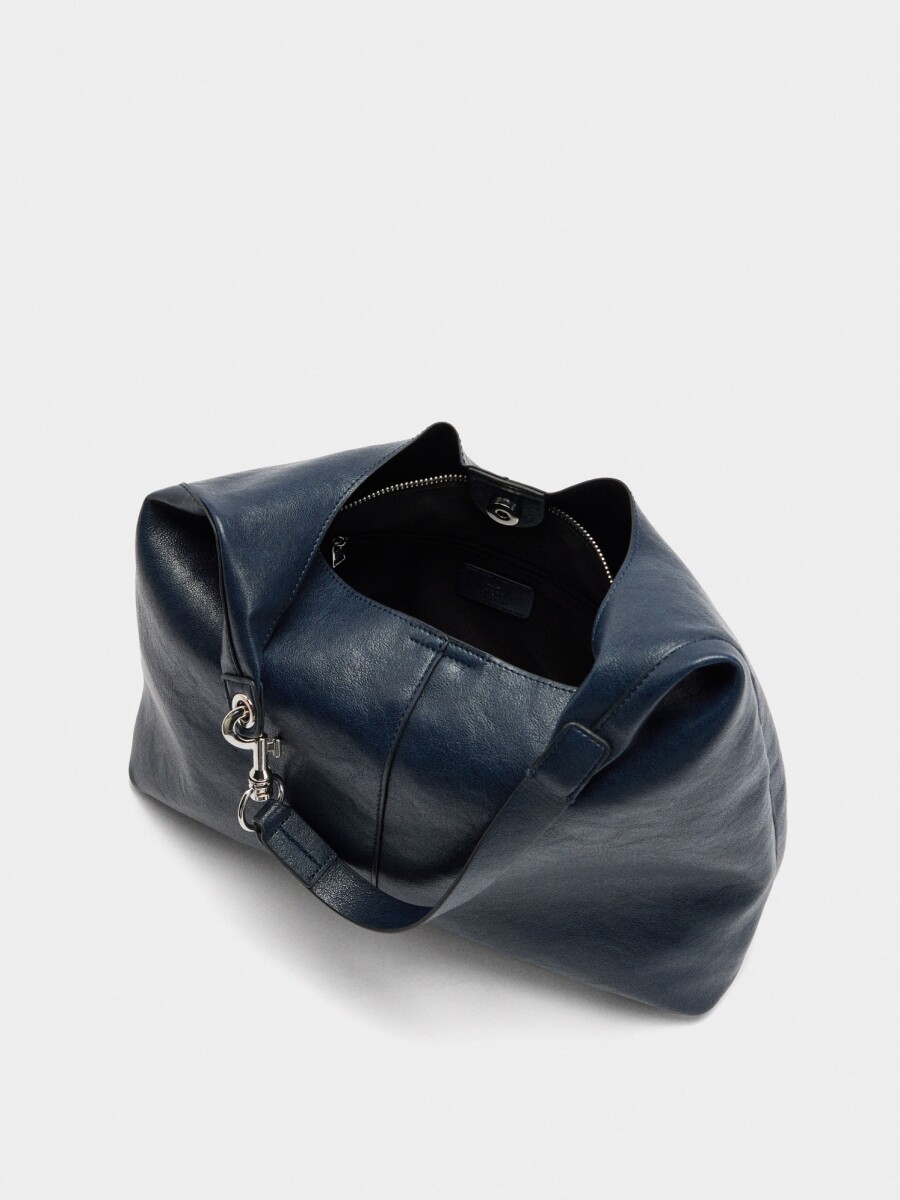 Bolso De Hombro Con Mosquetón azul-marino