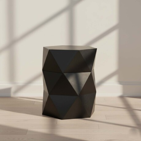 MESA AUXILIAR DE LIVING MADERA NEGRO POLIEDRO