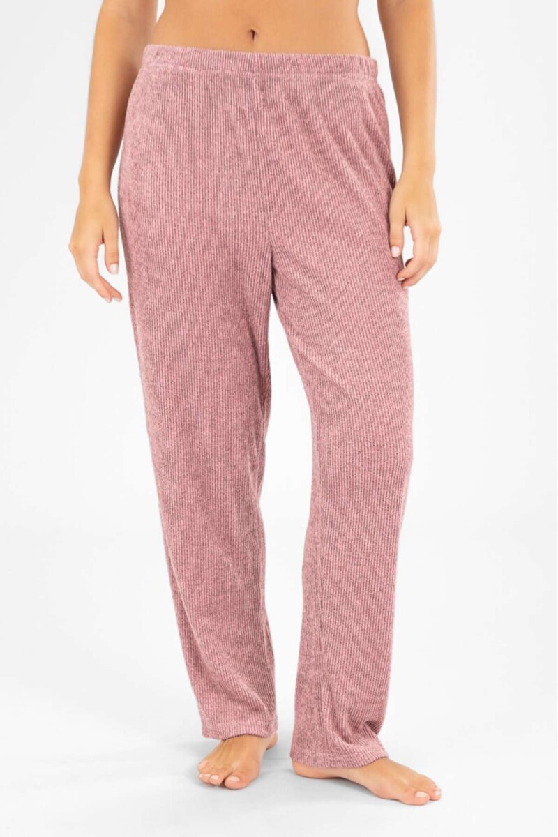 Pantalon rib fino rosado - Rosa antique 