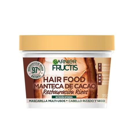 GARNIER FRUCTIS HAIR FOOD MASCARILLA MANTECA DE CACAO RESTAURACION DE RIZOS 350ml GARNIER FRUCTIS HAIR FOOD MASCARILLA MANTECA DE CACAO RESTAURACION DE RIZOS 350ml