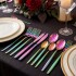 Set x24 Cubiertos de Acero Inoxidable Cuchillos tenedor cucharas Cocina IMBACK Multicolor Set x24 Cubiertos de Acero Inoxidable Cuchillos tenedor cucharas Cocina IMBACK Multicolor