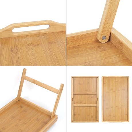 Bandeja Mesa de Desayuno Plegable con Asas en Bamboo Natural