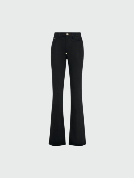 PHILIPP PLEIN - pantalones acampanados de mezclilla negros Negro