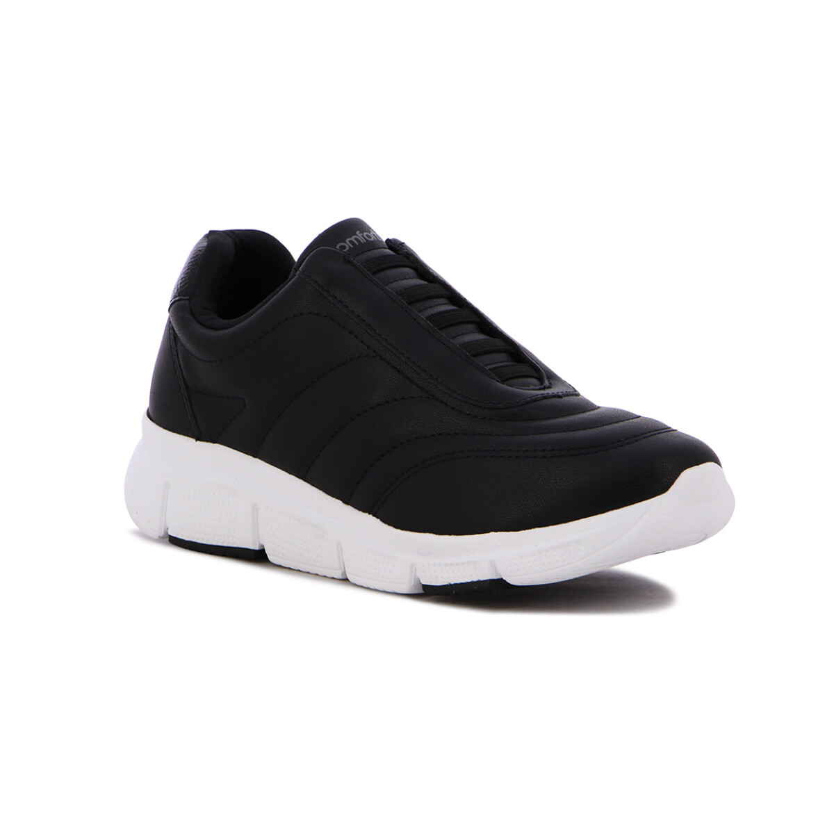 Championes Mujer Comfortflex Cordones Elastizados - Negro 