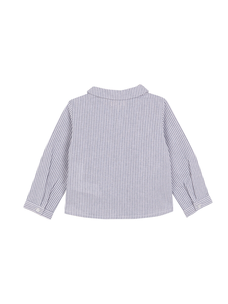 Camisa De Rayas Gris