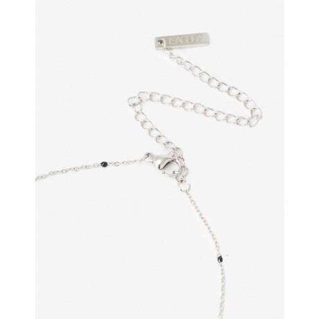 Collar Corto De Acero Con Dijes Cúbicos Plateado