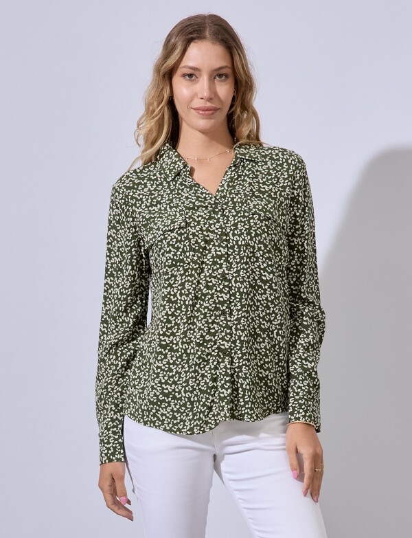 Camisa Print OLIVA/MULTI