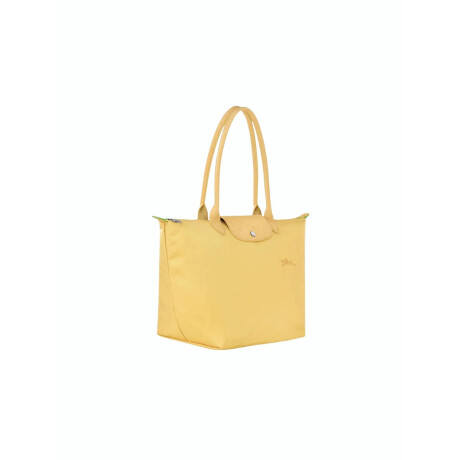 Longchamp -Cartera Longchamp plegable de nylon con cierre y asa corta, Le pliage green M Amarillo Pastel