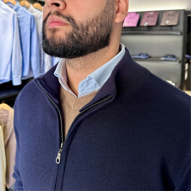 Campera Tejida Azul Marino