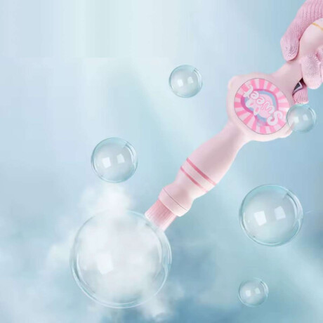 Máquina de burbujas infantil con accesorios recargable Rosado