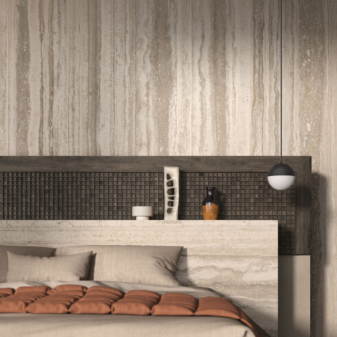 PORCELANATO PARA PISO Y PARED DE 60X120 MATE CON TEXTURA RETIFICADO SERIE TRAVERTINO GAMAS DE BEIGE