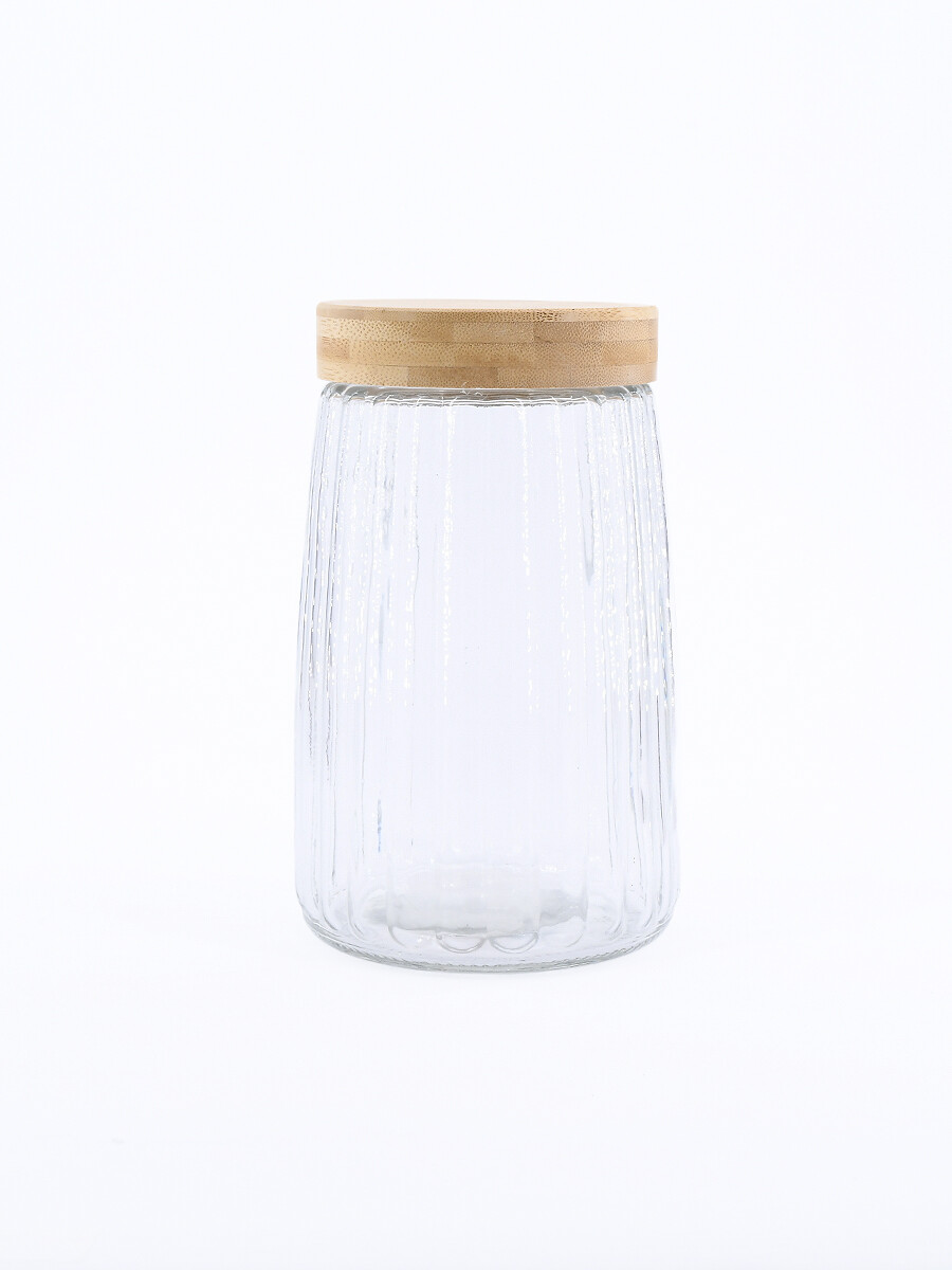FRASCO CON TAPA DE MADERA CALGARY - TRANSPARENTE 