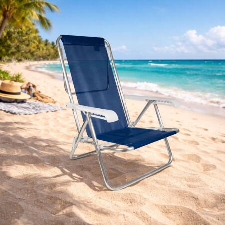 SILLA PLAYA 8 POSICIONES SANNET AZUL AZUL