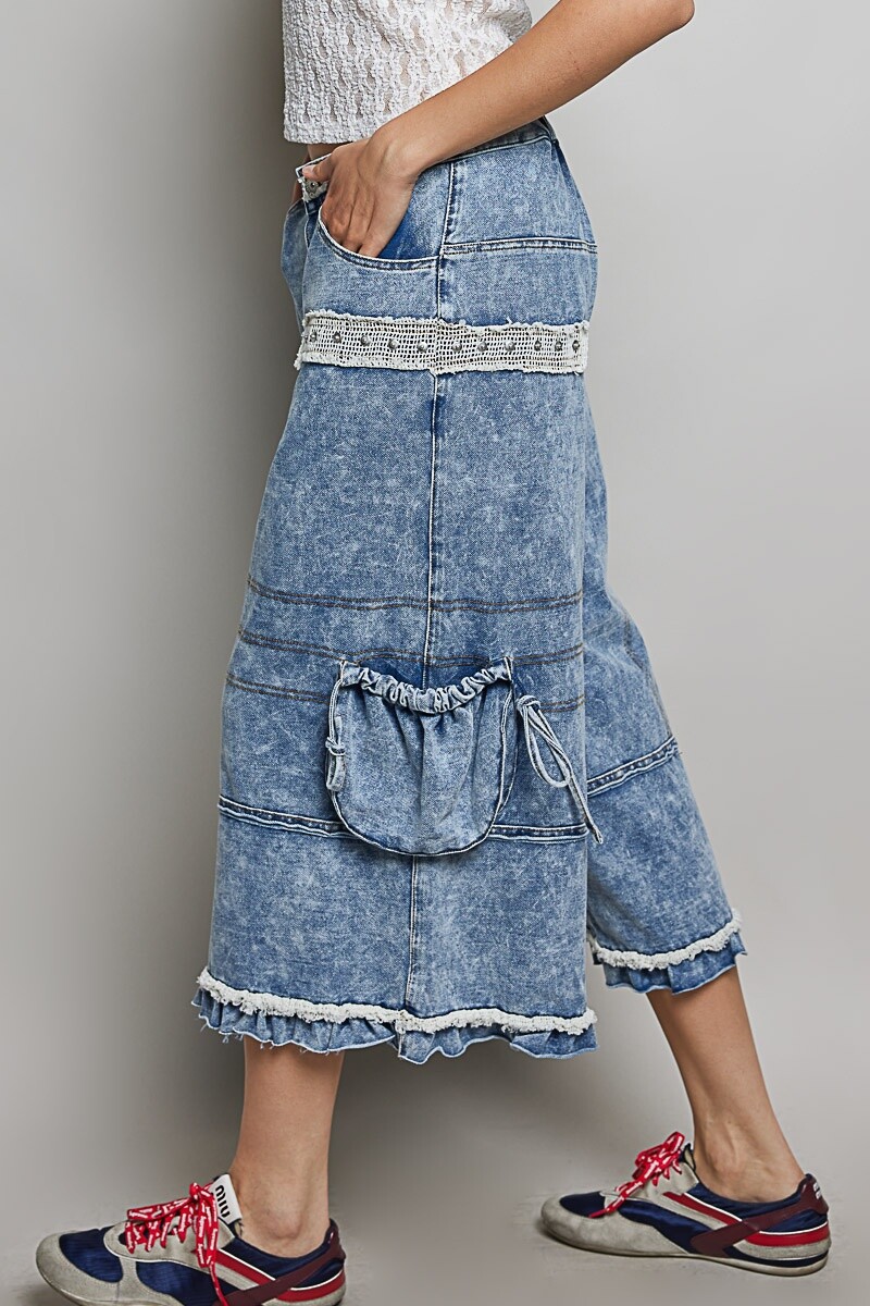 PANTALON DENIM ANCHO Denim