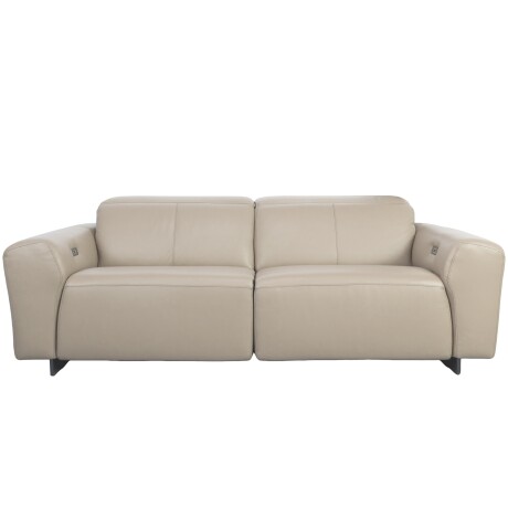 SOFA C/ RECLINER 3 CUERPOS CUERO-100-NATURAL MARRON MODUS VISON