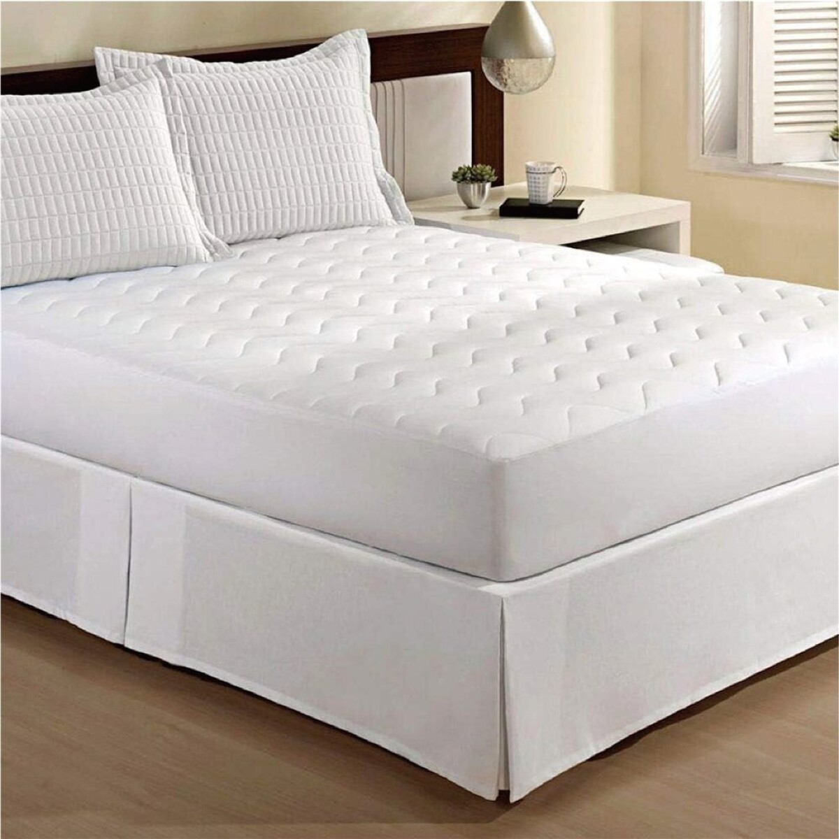 CUBRE SOMMIER KING 200H BLANCO 180X200+35CM 