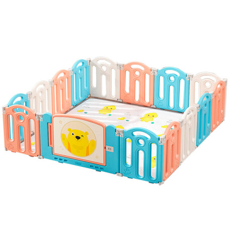 Corral Cerco Pelotero Plegable 1.59x1.59 + Alfombra Multicolor