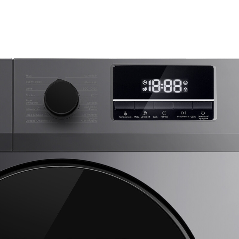 Lavarropas Automático Carga Frontal AIWA 8KG Inverter Gris