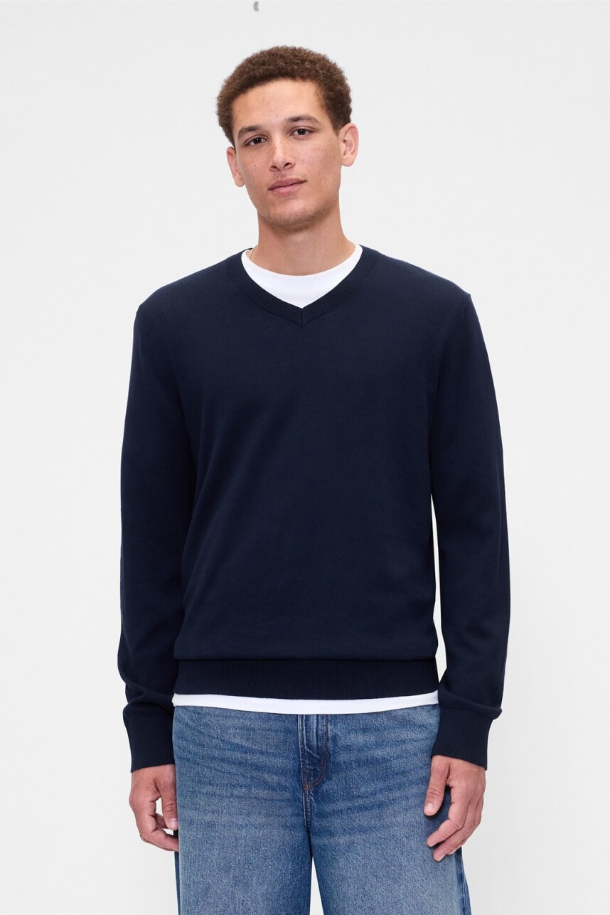 Buzo Algodón Cuello V Hombre Tapestry Navy