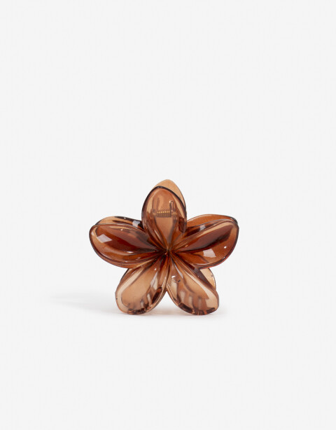 Broche Flores Broche Acrílico Flor - Marron Chocolate
