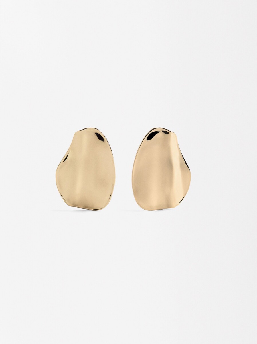 Pendientes Ovalados Con Relieve - dorado 