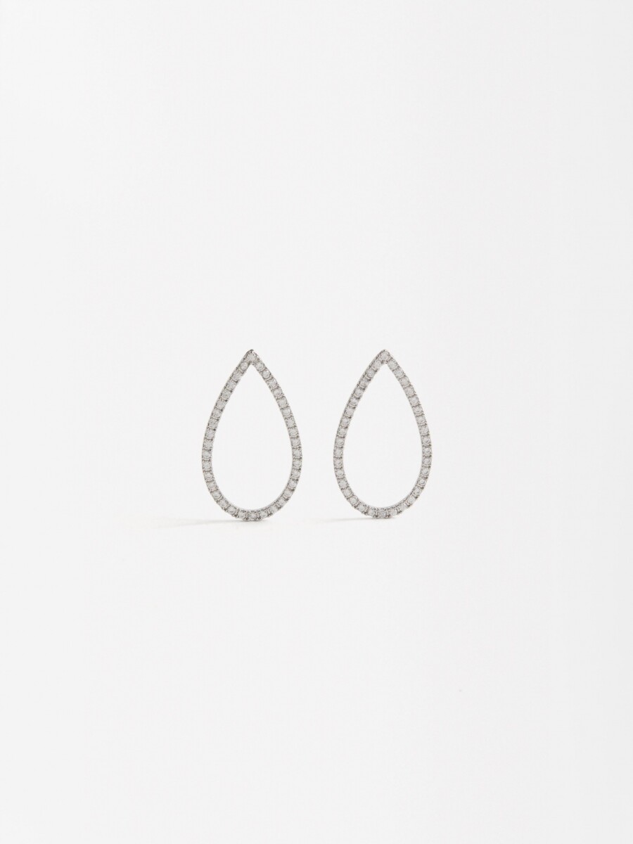 Pendientes Lágrima Con Circonitas plateado