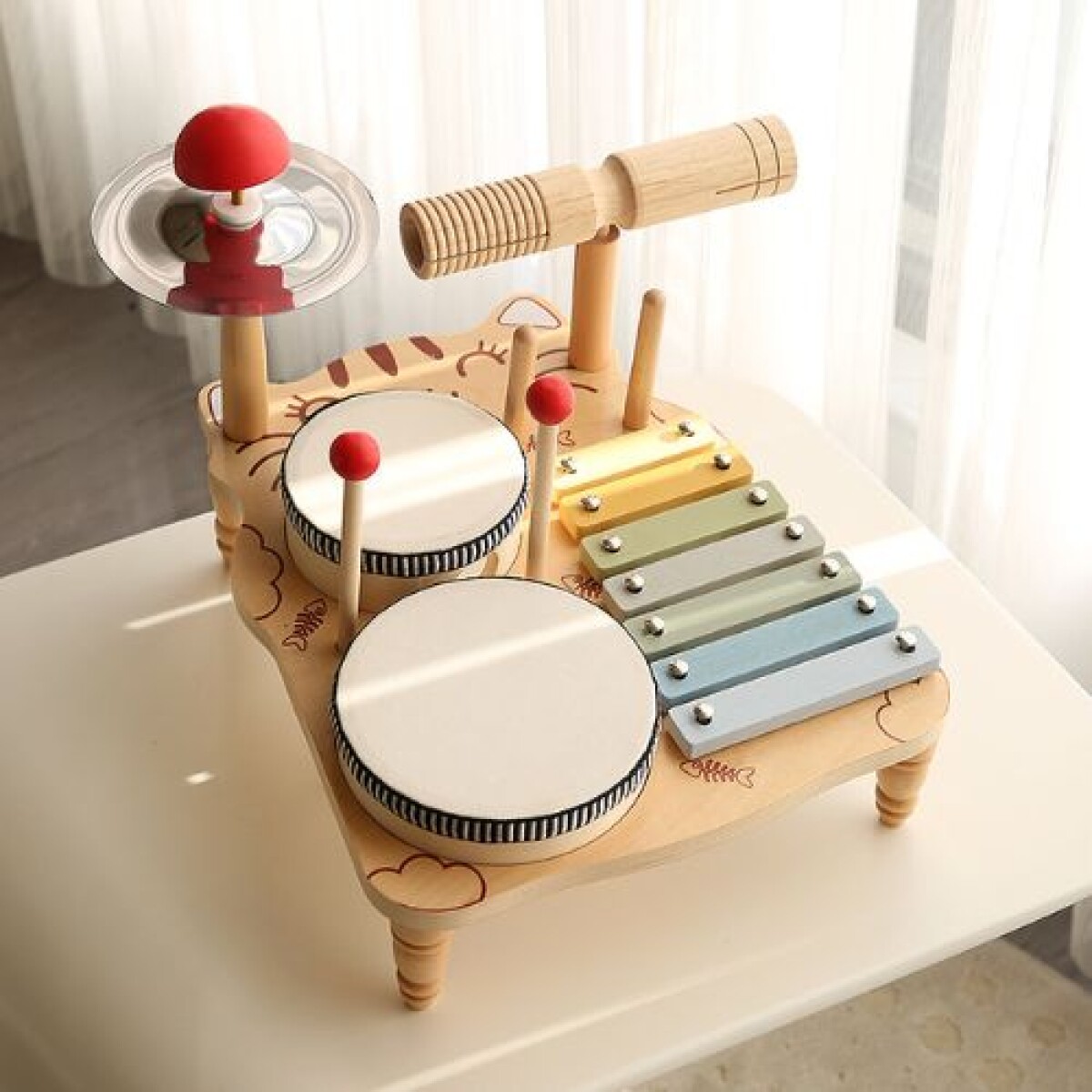 Juego didactico bateria en madera - Juego Didactico Bateria En Madera 