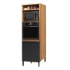 Torre Mueble De Cocina Para Horno De Empotrar Y Microondas Color Nogal / Grafito Torre Mueble De Cocina Para Horno De Empotrar Y Microondas Color Nogal / Grafito