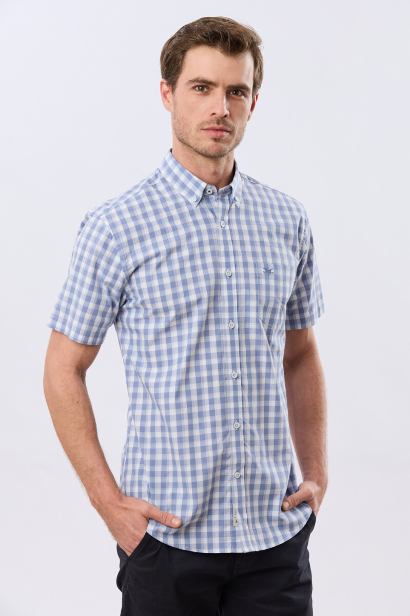CAMISA CUADROS - Azul Claro 