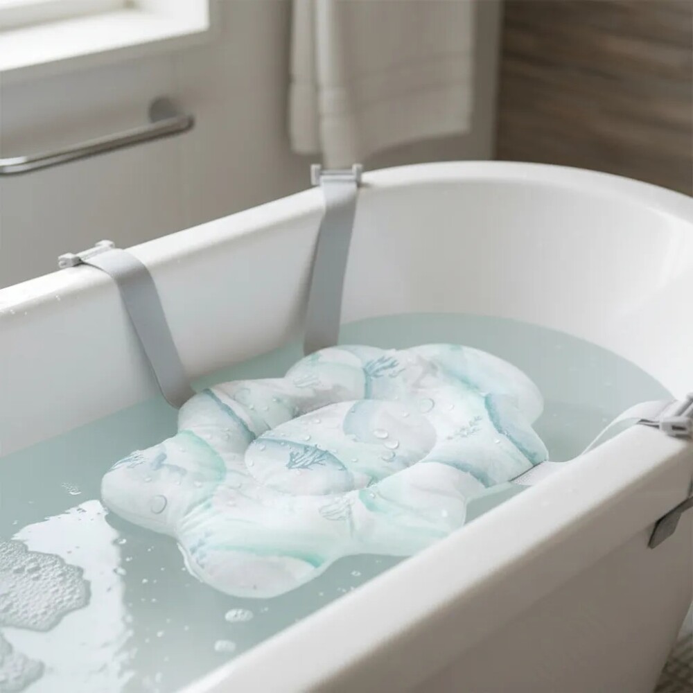 Reposera baño universal estampada KIKKABOO Nubo Coral Mint
