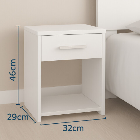 Respaldo de Sommier C / 2 Mesas de Luz - Blanco - MDP - FE Respaldo de Sommier C / 2 Mesas de Luz - Blanco - MDP - FE
