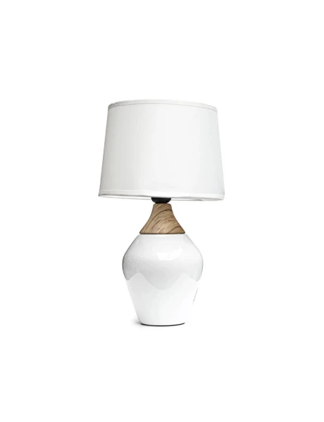 LAMPARA PORCELANA SIMIL MADERA D22x37CM BLANCA LAMPARA PORCELANA SIMIL MADERA D22x37CM BLANCA