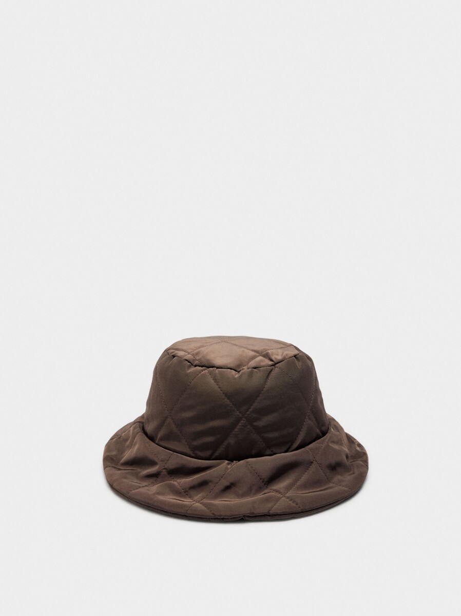 Gorro Bucket Acolchado De Nylon - marron 