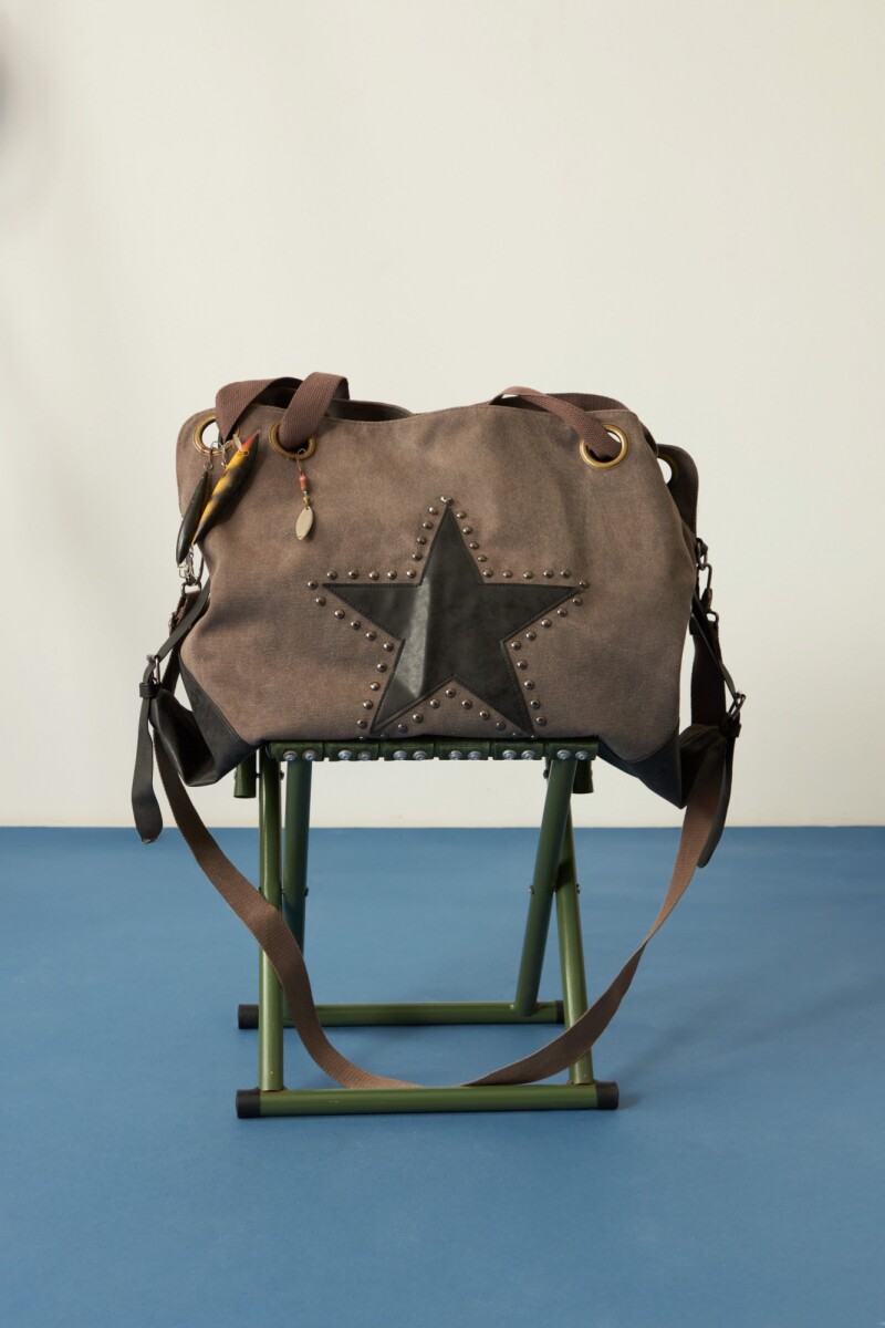 Bolso oversize canvas gris