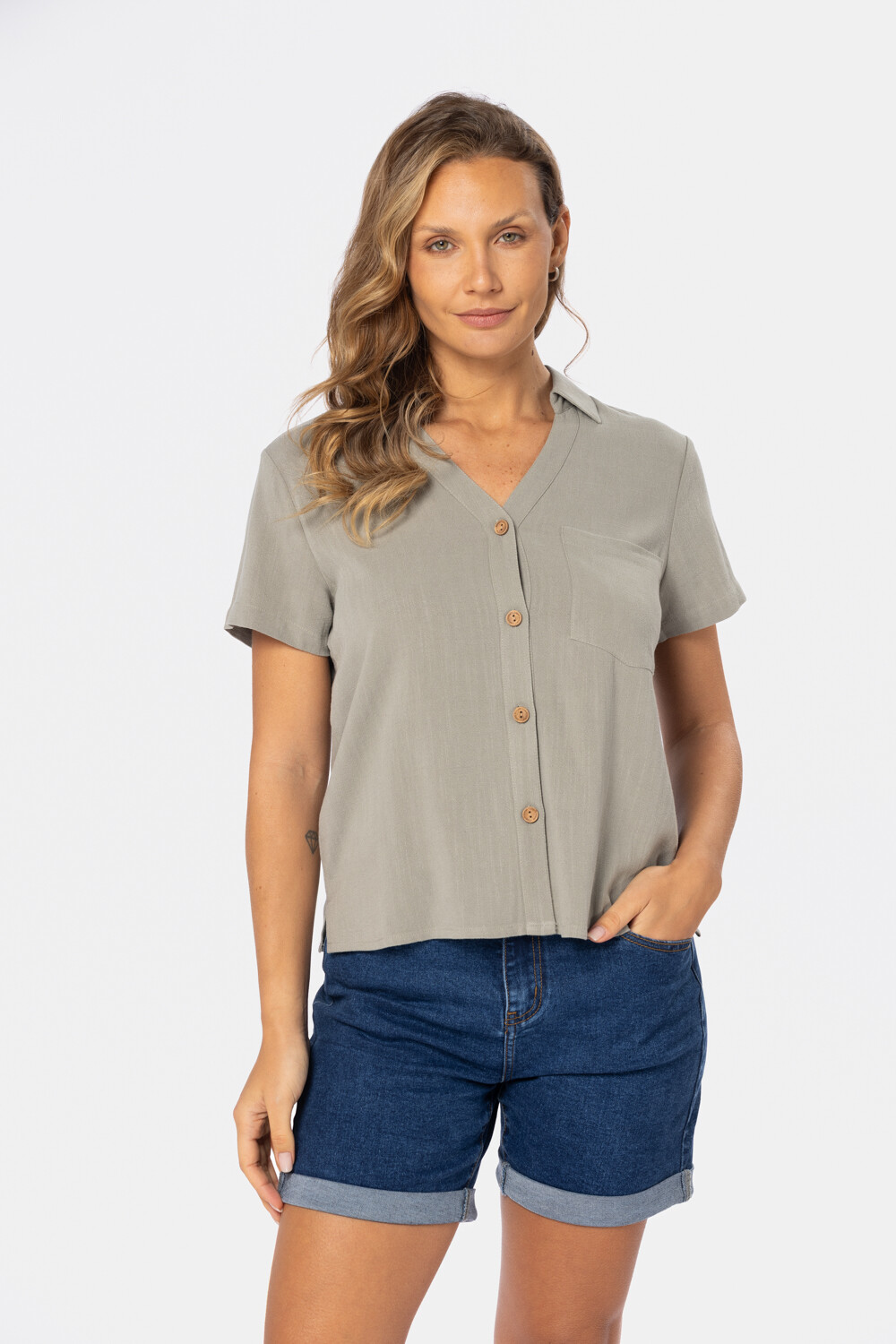 CAMISA DE LINO Verde