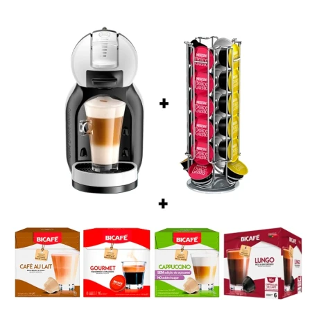 Kit Cafetera Dolce Gusto Mini Me con Soporte y 4 Cajas de Cápsulas 001