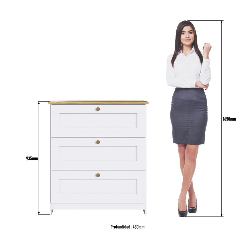 CÓMODA CAJONERA GUARDARROPA 3 CAJONES - LÍNEA AMERICANA CÓMODA CAJONERA GUARDARROPA 3 CAJONES - LÍNEA AMERICANA