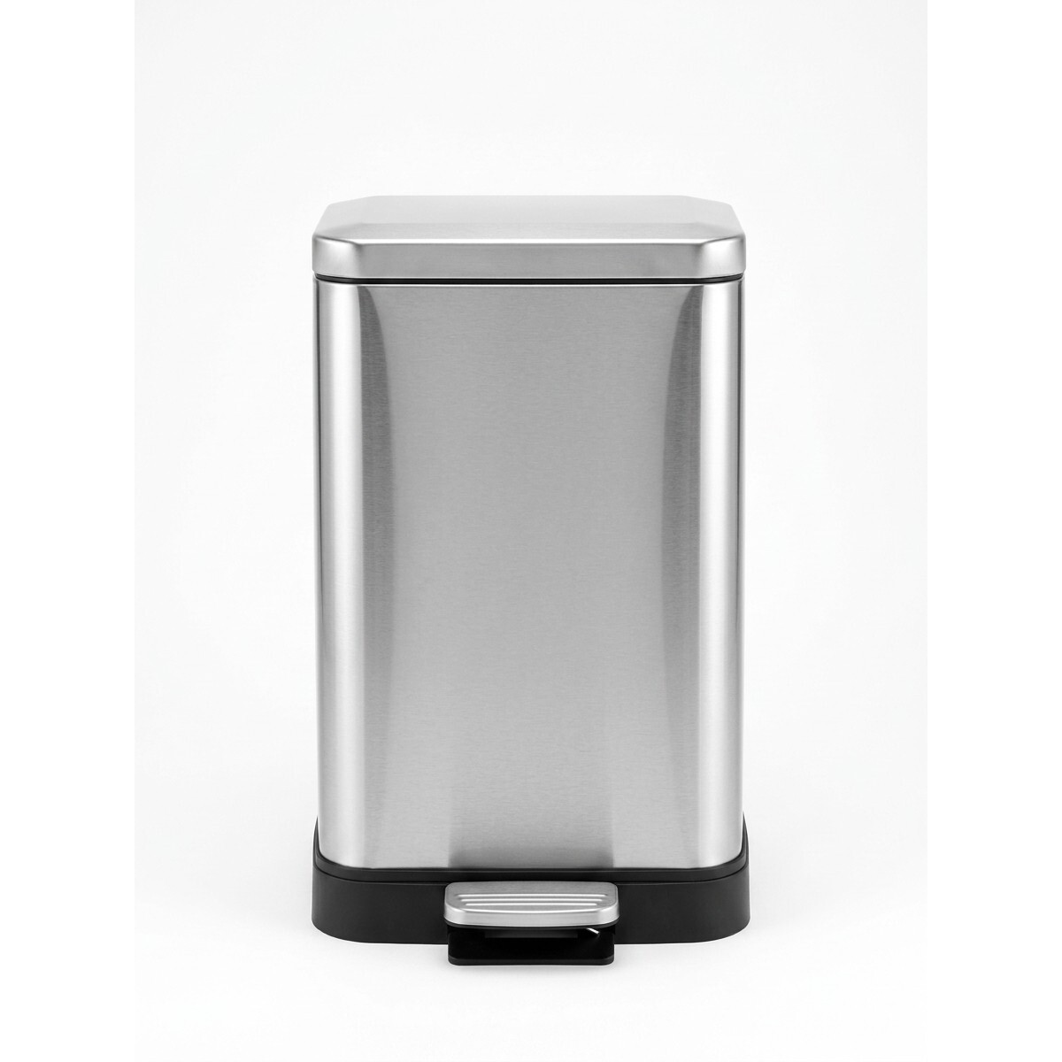 BASURERO METAL PLATA C/PEDAL 10L 