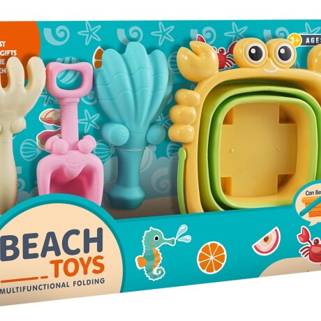 Balde de playa plegable cangrejo con 3 accesorios Balde de playa plegable cangrejo con 3 accesorios