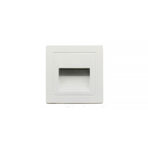 Aplique pared cuad bco 3W cálida IP65 220v 180lm ZU0307